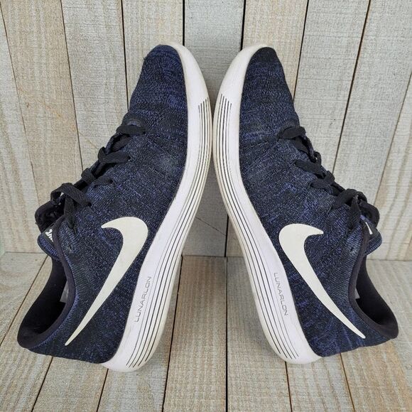 Nike Lunarepic Flyknit Black Blue Low Athletic Running Shoes Women Size 8.5 - Picture 5 of 8